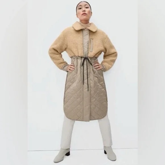 Everlane Beige and Tan Teddy Quilted Jacket - Picture 3 of 3